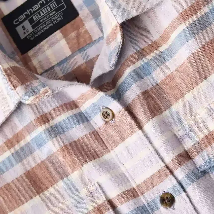 Camisas xadrez de corte descontraído da série de fibras Tencel™ para mulher