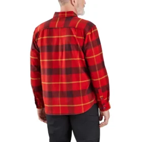 Camisas xadrez de manguitos compridos em flanela de peso médio, corte descontraído, com tecnologia Rugged Flex®