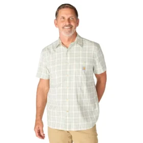 Camisas xadrez de manguitos curtos com corte descontraído Bozeman para homem