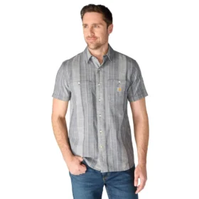 Camisas xadrez de manguitos curtos com corte descontraído Bozeman para homem