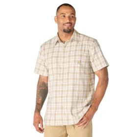 Camisas xadrez de manguitos curtos com corte descontraído Bozeman para homem