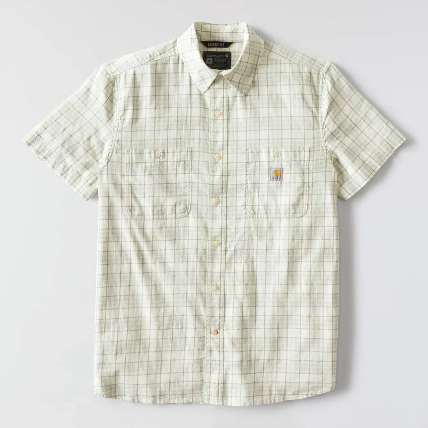 Camisas xadrez de manguitos curtos com corte descontraído Bozeman para homem