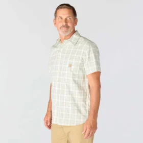 Camisas xadrez de manguitos curtos com corte descontraído Bozeman para homem
