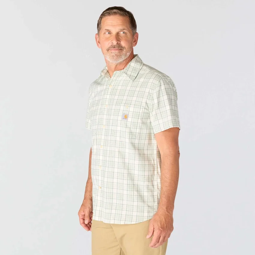 Camisas xadrez de manguitos curtos com corte descontraído Bozeman para homem