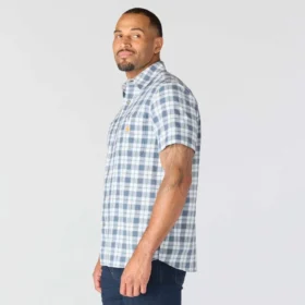 Camisas xadrez de manguitos curtos com corte descontraído Bozeman para homem