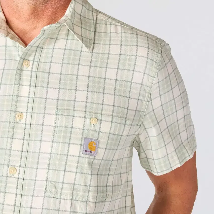 Camisas xadrez de manguitos curtos com corte descontraído Bozeman para homem