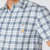 Camisas xadrez de manguitos curtos com corte descontraído Bozeman para homem