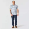 Camisas xadrez de manguitos curtos com corte descontraído Bozeman para homem