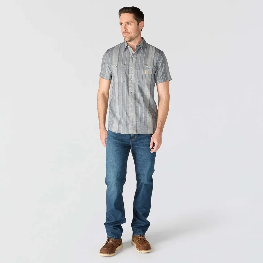 Camisas xadrez de manguitos curtos com corte descontraído Bozeman para homem