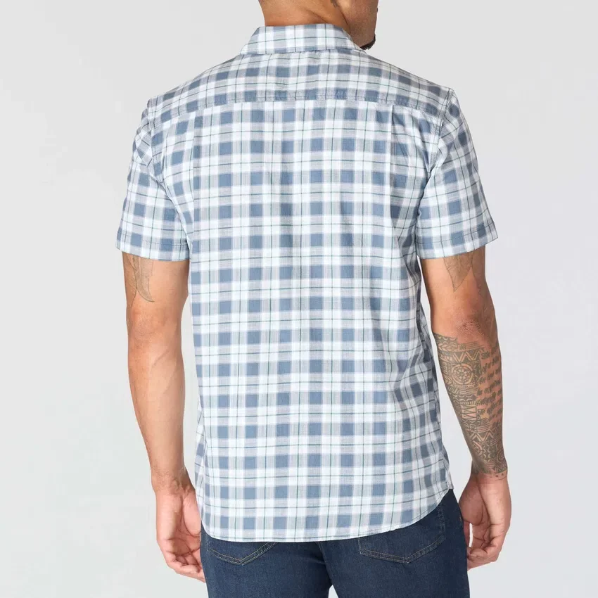 Camisas xadrez de manguitos curtos com corte descontraído Bozeman para homem