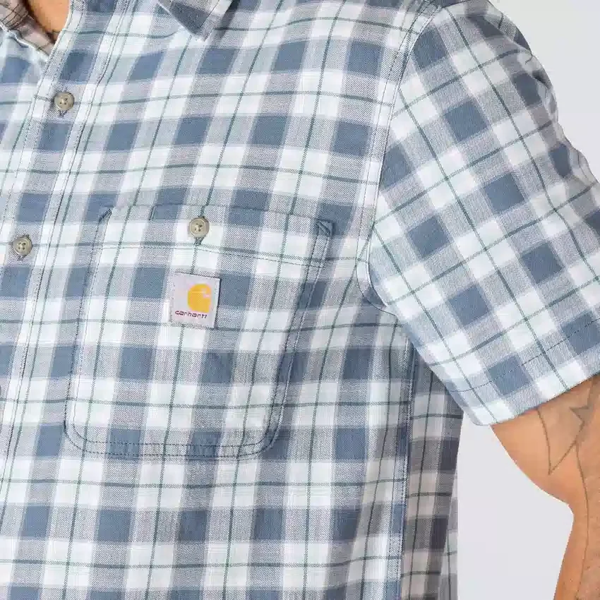 Camisas xadrez de manguitos curtos com corte descontraído Bozeman para homem