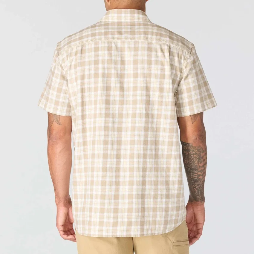 Camisas xadrez de manguitos curtos com corte descontraído Bozeman para homem