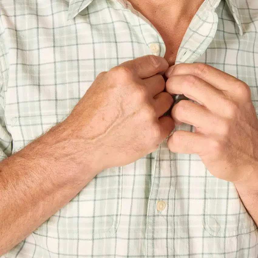 Camisas xadrez de manguitos curtos com corte descontraído Bozeman para homem