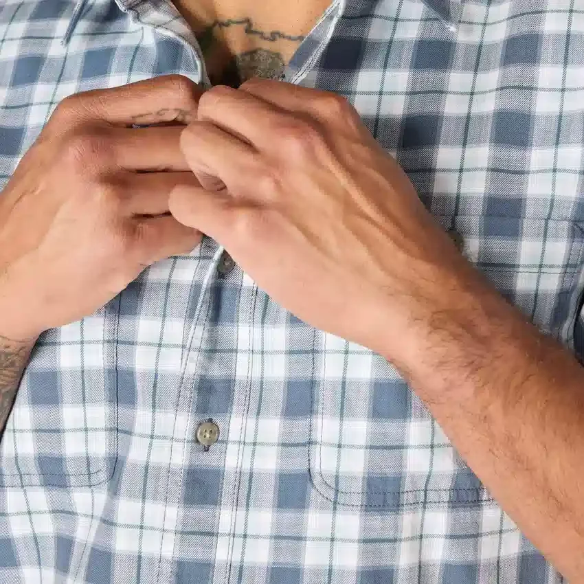 Camisas xadrez de manguitos curtos com corte descontraído Bozeman para homem