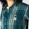 Camisas xadrez em sarja de corte largo da série Tencel™ para mulher