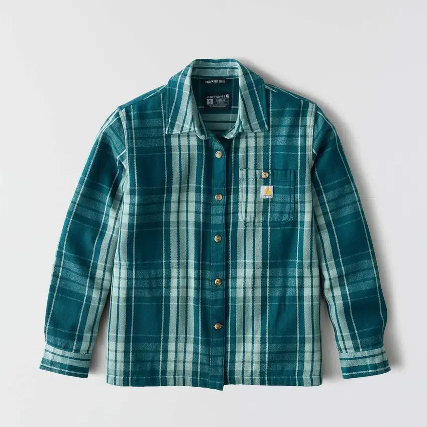 Camisas xadrez em sarja de corte largo da série Tencel™ para mulher