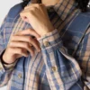 Camisas xadrez em sarja de corte largo da série Tencel™ para mulher