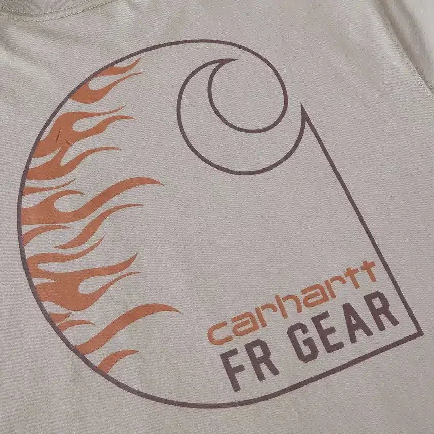 Camiseta masculina Force Irvine Fr de manguitos longos com grafismo de chamas - Camisas resistentes ao fogo