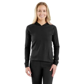 Camisola com capuz Carhartt Force® para mulher, camada base de peso médio com padrão Micro-Grid