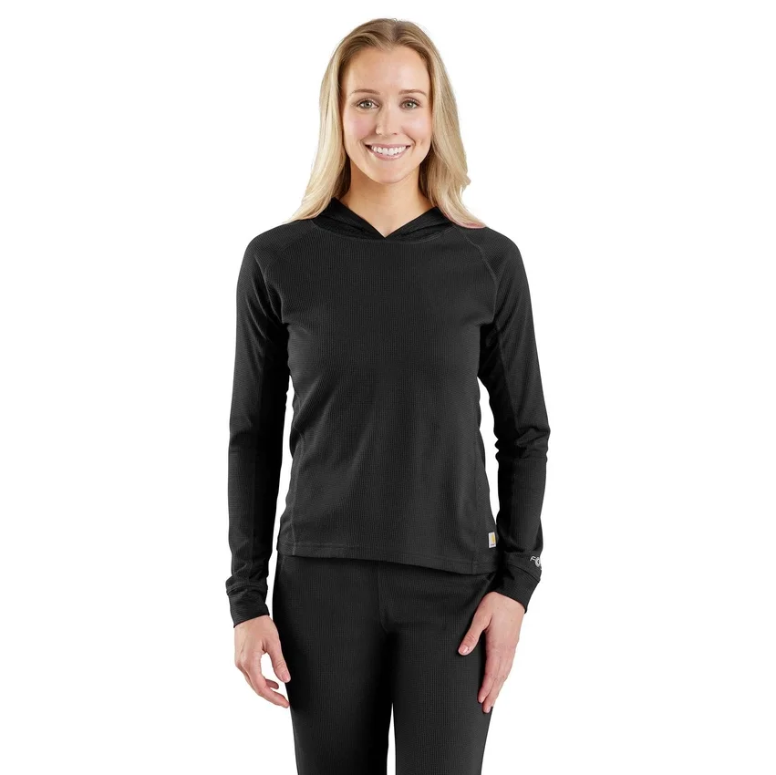 Camisola com capuz Carhartt Force® para mulher, camada base de peso médio com padrão Micro-Grid