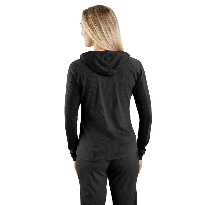 Camisola com capuz Carhartt Force® para mulher, camada base de peso médio com padrão Micro-Grid