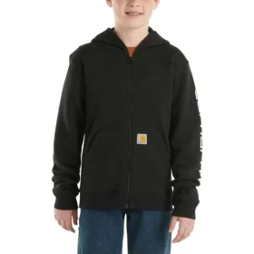 Camisola com capuz de manguitos compridos e fecho completo com logótipo para rapazes (Crianças/Jovens)
