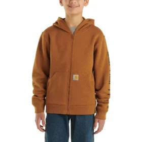 Camisola com capuz de manguitos compridos e fecho completo com logótipo para rapazes (Crianças/Jovens)