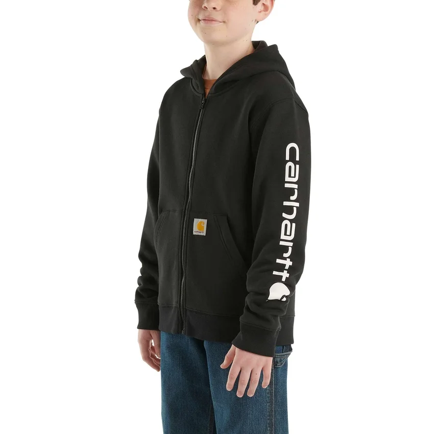 Camisola com capuz de manguitos compridos e fecho completo com logótipo para rapazes (Crianças/Jovens)
