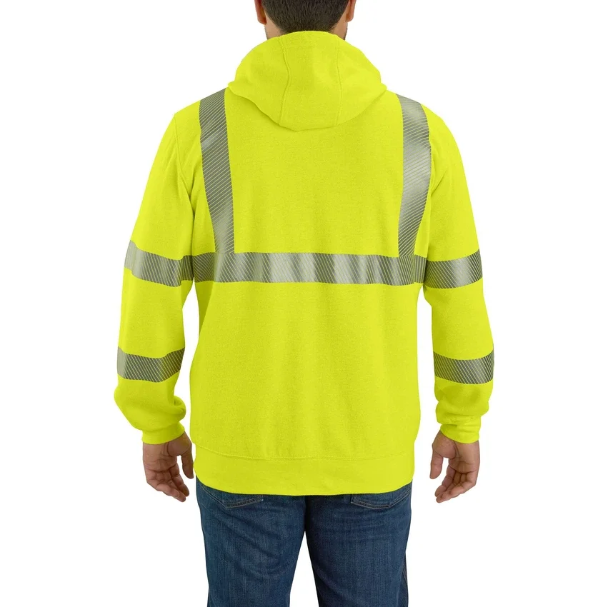 Camisola com capuz e fecho completo «Force» de alta visibilidade Classe 3 para homem