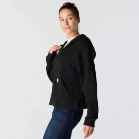 Camisola com capuz e fecho completo leve em Tencel para mulher