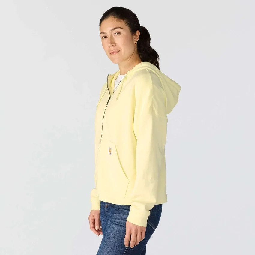 Camisola com capuz e fecho completo leve em Tencel para mulher