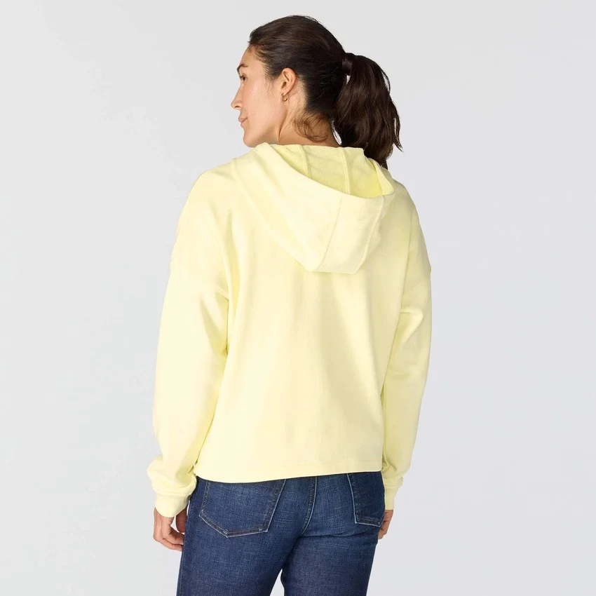 Camisola com capuz e fecho completo leve em Tencel para mulher