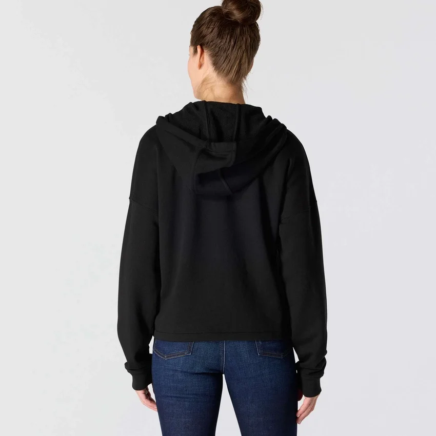 Camisola com capuz e fecho completo leve em Tencel para mulher