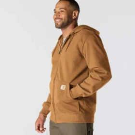 Camisola com capuz e fecho completo Paxton para homem, resistente e repelente à água – Hoodies carhartt Rain Defender
