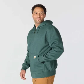 Camisola com capuz e fecho completo Paxton para homem, resistente e repelente à água – Hoodies carhartt Rain Defender
