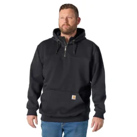 Camisola com capuz e fecho de 1/4 de comprimento Paxton para homem, resistente e repelente à água - Hoodies carhartt Rain Defender