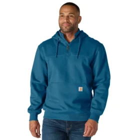 Camisola com capuz e fecho de 1/4 de comprimento Paxton para homem, resistente e repelente à água - Hoodies carhartt Rain Defender