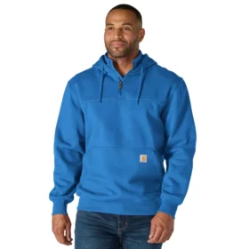 Camisola com capuz e fecho de 1/4 de comprimento Paxton para homem, resistente e repelente à água - Hoodies carhartt Rain Defender
