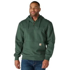 Camisola com capuz e fecho de 1/4 de comprimento Paxton para homem, resistente e repelente à água - Hoodies carhartt Rain Defender