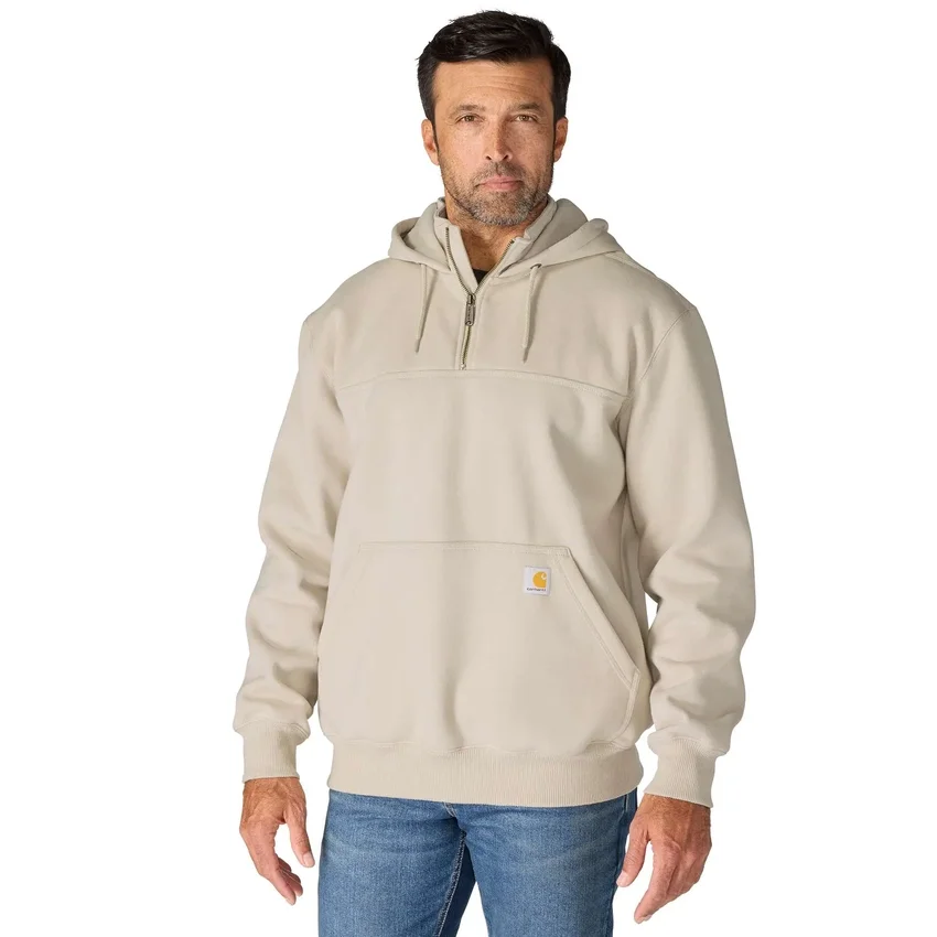 Camisola com capuz e fecho de 1/4 de comprimento Paxton para homem, resistente e repelente à água - Hoodies carhartt Rain Defender