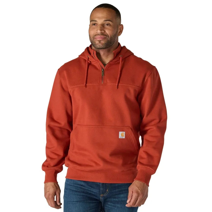 Camisola com capuz e fecho de 1/4 de comprimento Paxton para homem, resistente e repelente à água - Hoodies carhartt Rain Defender