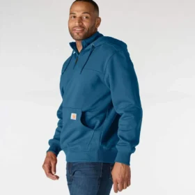 Camisola com capuz e fecho de 1/4 de comprimento Paxton para homem, resistente e repelente à água – Hoodies carhartt Rain Defender