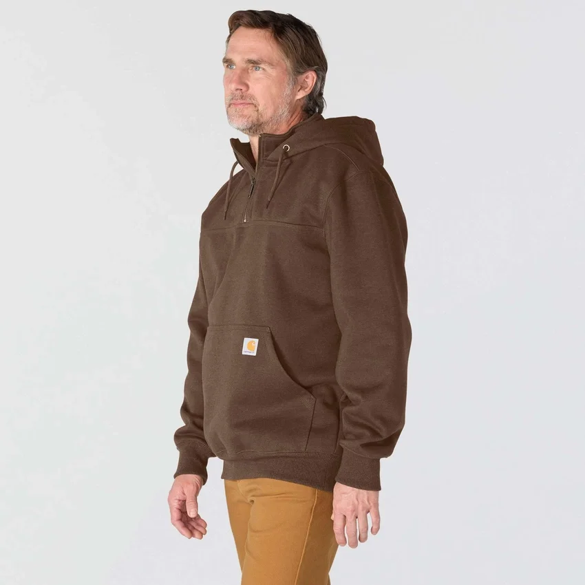 Camisola com capuz e fecho de 1/4 de comprimento Paxton para homem, resistente e repelente à água - Hoodies carhartt Rain Defender