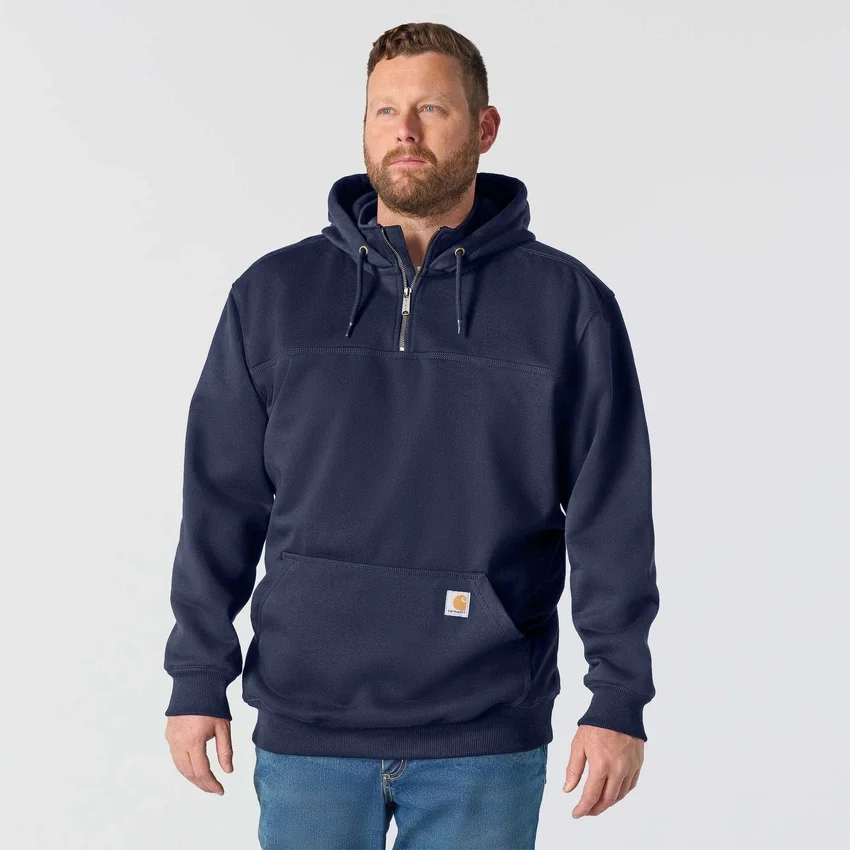 Camisola com capuz e fecho de 1/4 de comprimento Paxton para homem, resistente e repelente à água - Hoodies carhartt Rain Defender