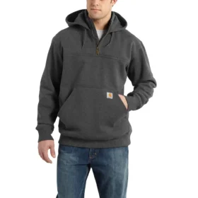 Camisola com capuz e fecho de 1/4 de comprimento Paxton para homem, resistente e repelente à água – Hoodies carhartt Rain Defender