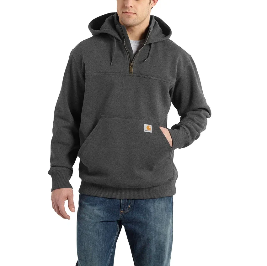 Camisola com capuz e fecho de 1/4 de comprimento Paxton para homem, resistente e repelente à água - Hoodies carhartt Rain Defender