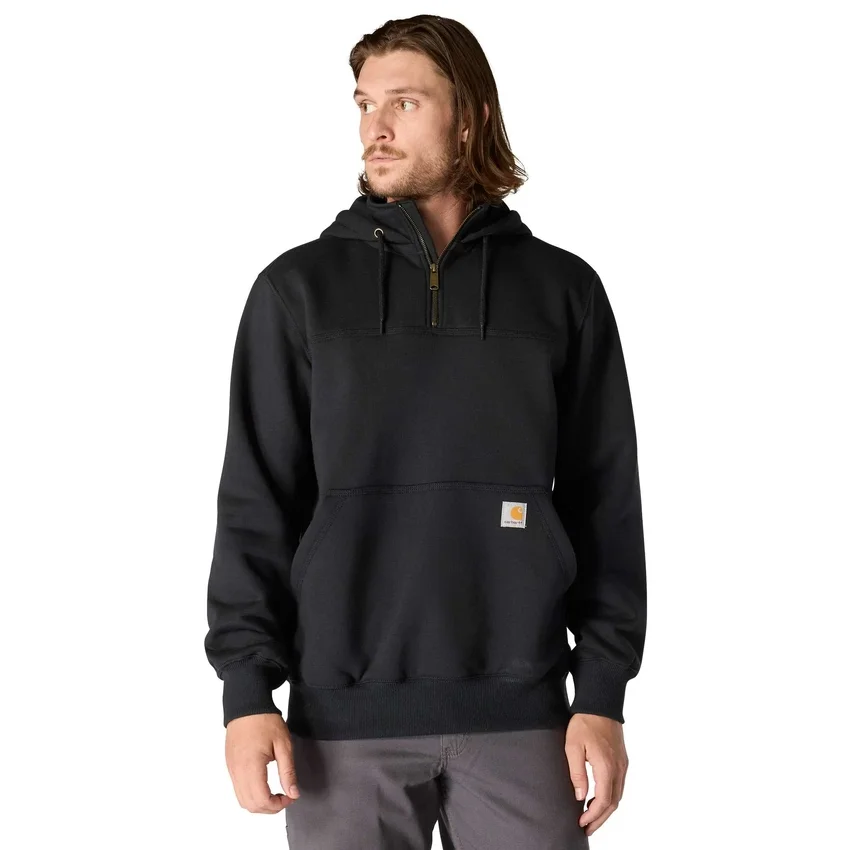 Camisola com capuz e fecho de 1/4 de comprimento Paxton para homem, resistente e repelente à água - Hoodies carhartt Rain Defender