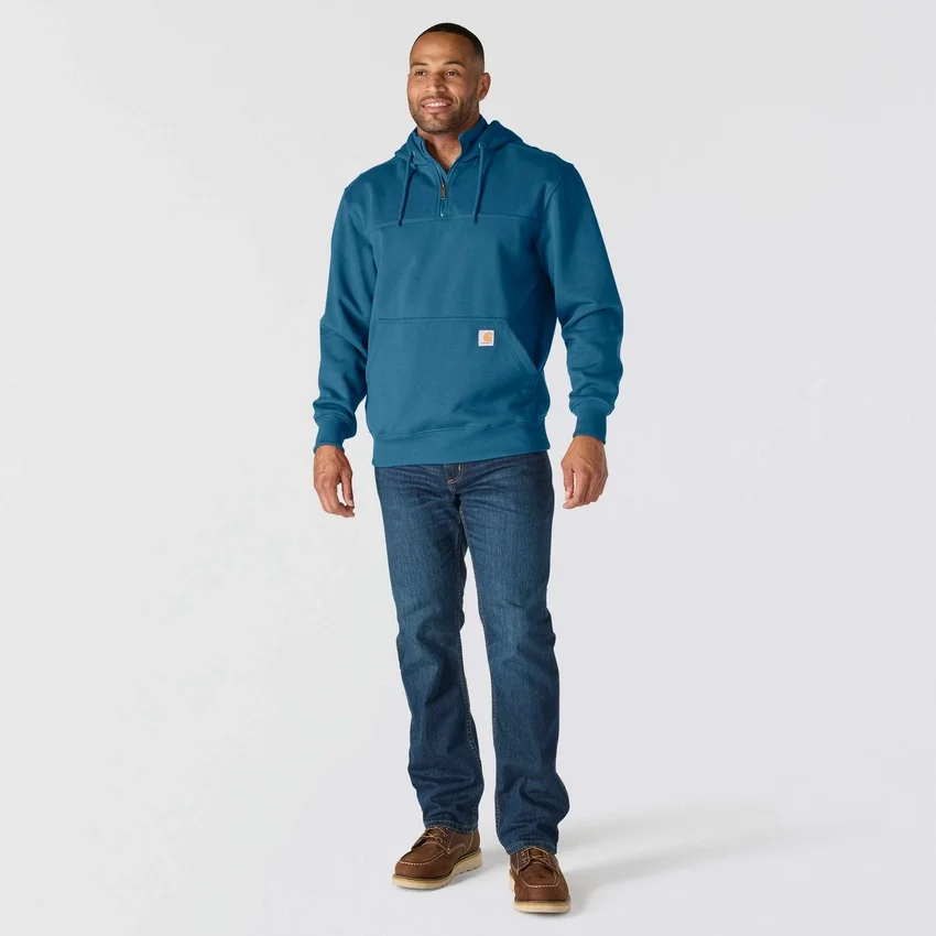 Camisola com capuz e fecho de 1/4 de comprimento Paxton para homem, resistente e repelente à água - Hoodies carhartt Rain Defender