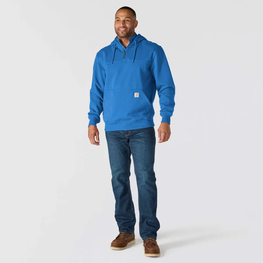 Camisola com capuz e fecho de 1/4 de comprimento Paxton para homem, resistente e repelente à água - Hoodies carhartt Rain Defender