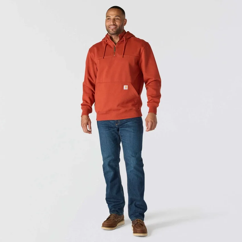 Camisola com capuz e fecho de 1/4 de comprimento Paxton para homem, resistente e repelente à água - Hoodies carhartt Rain Defender